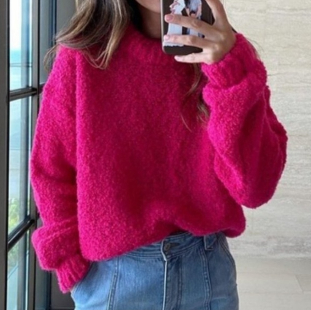 Something Navy Bright Pink Sweater
